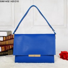 Sac bandoulière Celine Blade Flap en cuir de veau bleu 5368