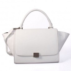 Sac trapèze Céline grand format en cuir blanc