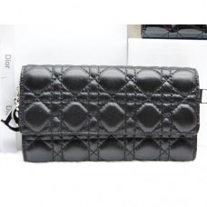 Portefeuille Dior CD086 Noir en cuir de mouton