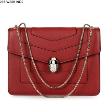 Sac Bvlgari Serpenti GM en cuir de veau rouge Sac Bvlgari Serpenti GM en cuir de veau rouge