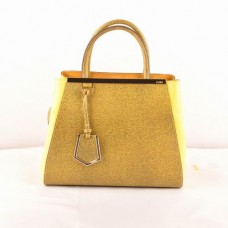 Sac Fendi 2jours Yellow Cross Veins en cuir Ferrari jaune citron, petit modèle