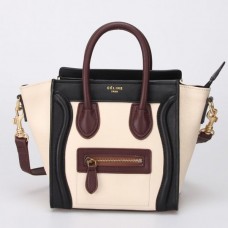 Sac cabas Céline petit modèle noir et blanc vin