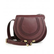 Sac bandoulière Chloe Marcie petit modèle en velours foncé