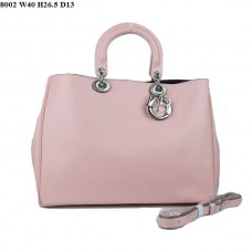 Sac Dior Diorissimo Jumbo en cuir nappa rose (fermoirs argentés) 8002