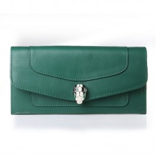 Portefeuille en cuir Bvlgari Serpenti Original Vert 201302