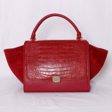 Sacs Céline Classic en cuir rouge à motif crocodile