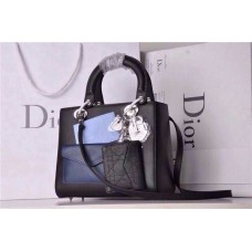 Réplique de sac à main Dior Lady en cuir véritable noir Réplique de sac à main Dior Lady en cuir véritable noir