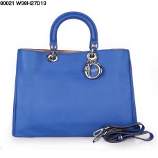 Sac Dior Diorissimo Jumbo Cuir Nappa Bleu Saphir (Matériel Argenté) 8002