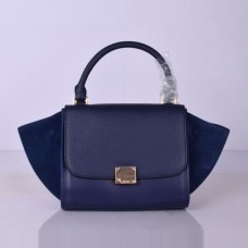 Sac trapèze Céline petit modèle en cuir bleu marine