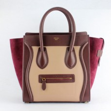 Sac cabas Céline grand format en daim couleur bordeaux