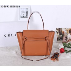 Sac banane Céline en cuir de veau naturel marron