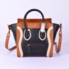 Sac cabas Céline petit modèle noir, marron et blanc