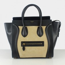 Sac cabas Céline grand format en daim abricot noir