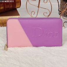 Portefeuille zippé Christian Dior multicolore violet/rose 118