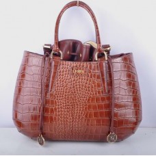 Sac Fendi B Fab Coffee en cuir à veines de crocodile, grand modèle à poignée supérieure