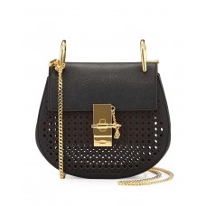 Sac bandoulière mini perforé Chloe Drew noir