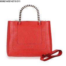 Sac à main Bvlgari Serpenti en cuir de veau rouge pastèque 80382 Sac à main Bvlgari Serpenti en cuir de veau rouge pastèque 80382