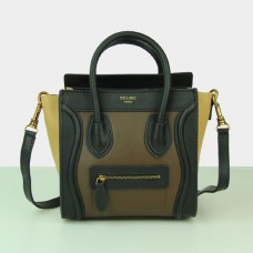 Sac cabas Céline petit format Noir Café Abricot