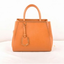 Sac Fendi 2jours Earth Yellow Cross Veins en cuir, petit modèle