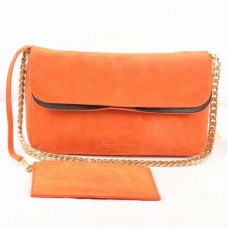 Sac à bandoulière en cuir suédé Celine Gourmette Orange 3078