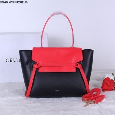 Sac banane Céline en cuir de veau naturel noir rose