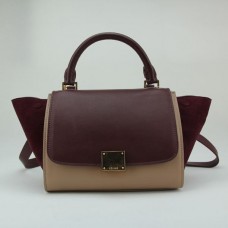 Sac Céline Trapeze en daim rouge foncé