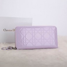Portefeuille Dior Escapade en cuir verni D0811 Lavande