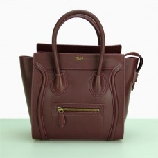 Sac cabas moyen Céline en cuir bordeaux