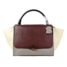 Sacs Céline Classic en cuir gris café