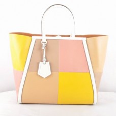 Sac Fendi 2Jours multicolore abricot Ferrari en cuir