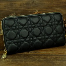 Portefeuille Lady Dior Escapade en cuir d'agneau noir D0082 Portefeuille Lady Dior Escapade en cuir d'agneau noir D0082