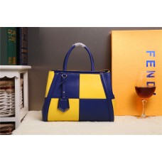 Sac Fendi 2Jours en cuir de veau multicolore jaune/bleu saphir F168