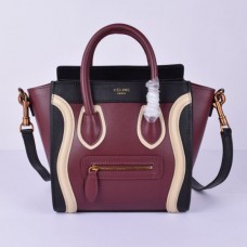 Sac cabas Céline petit modèle noir, bordeaux et blanc