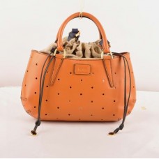 Sac Fendi B Fab Orange Ferrari en cuir perforé, format moyen, avec poignée supérieure