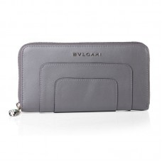Portefeuille zippé en cuir Bvlgari Serpenti Original kaki 201301
