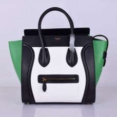 Sac cabas Céline grand format noir, blanc et vert