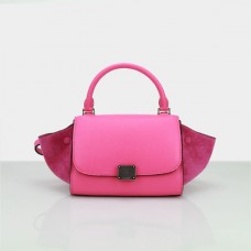 Sac trapèze Céline petit modèle en cuir rose fluo Sac trapèze Céline petit modèle en cuir rose fluo