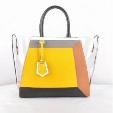 Sac Fendi 2Jours jaune transparent en PVC