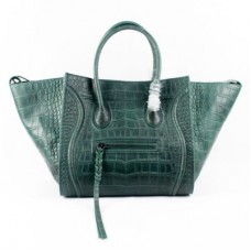 Sacs Celine Boston en cuir croco vert foncé Sacs Celine Boston en cuir croco vert foncé