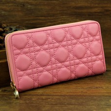 Portefeuille Lady Dior Escapade en cuir d'agneau rose D0082 Portefeuille Lady Dior Escapade en cuir d'agneau rose D0082