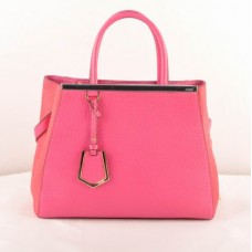 Sac Fendi 2jours moyen en cuir de veau pêche et cuir de poil de cheval
