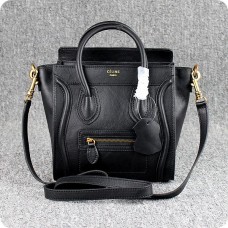 Sac cabas Céline petit format en cuir noir