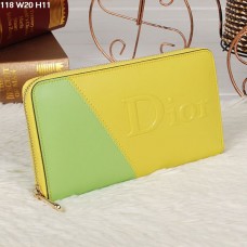 Portefeuille zippé Christian Dior multicolore jaune/citron vert 118