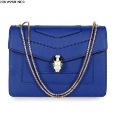Sac Bvlgari Serpenti GM en cuir de veau bleu Sac Bvlgari Serpenti GM en cuir de veau bleu