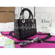 Réplique de sac cabas Dior Lady en cuir noir Réplique de sac cabas Dior Lady en cuir noir