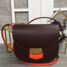 Sac Trotteur bicolore Céline petit modèle en cuir de veau bordeaux