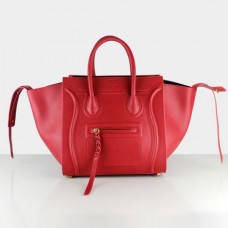 Sacs Boston rouges en cuir de vachette Céline