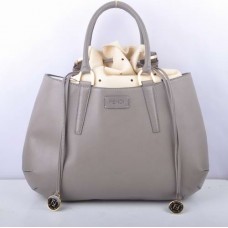 Sac Fendi B Fab grand modèle en cuir de daim gris avec poignée supérieure