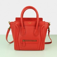 Sac cabas Céline petit format en cuir rouge