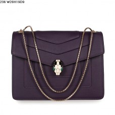 Sac Bvlgari Serpenti GM en cuir de veau violet Sac Bvlgari Serpenti GM en cuir de veau violet